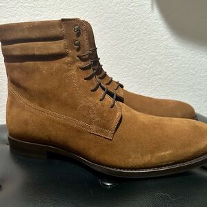 Bacco Bucci Tan Suede Lace-Up Boots